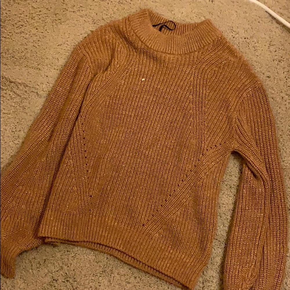Light Brown Sweater with Yellow Sparkles